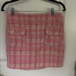 Pink Tweed Mini Skirt